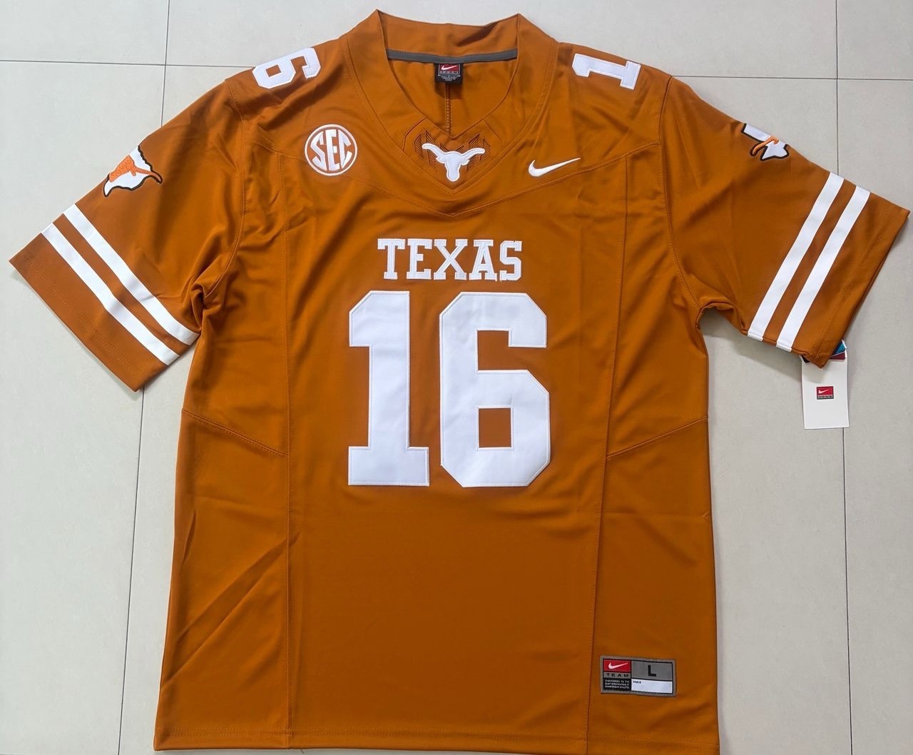Arch Manning Texas Longhorns Orange Stitched Jersey Men’s Size Large