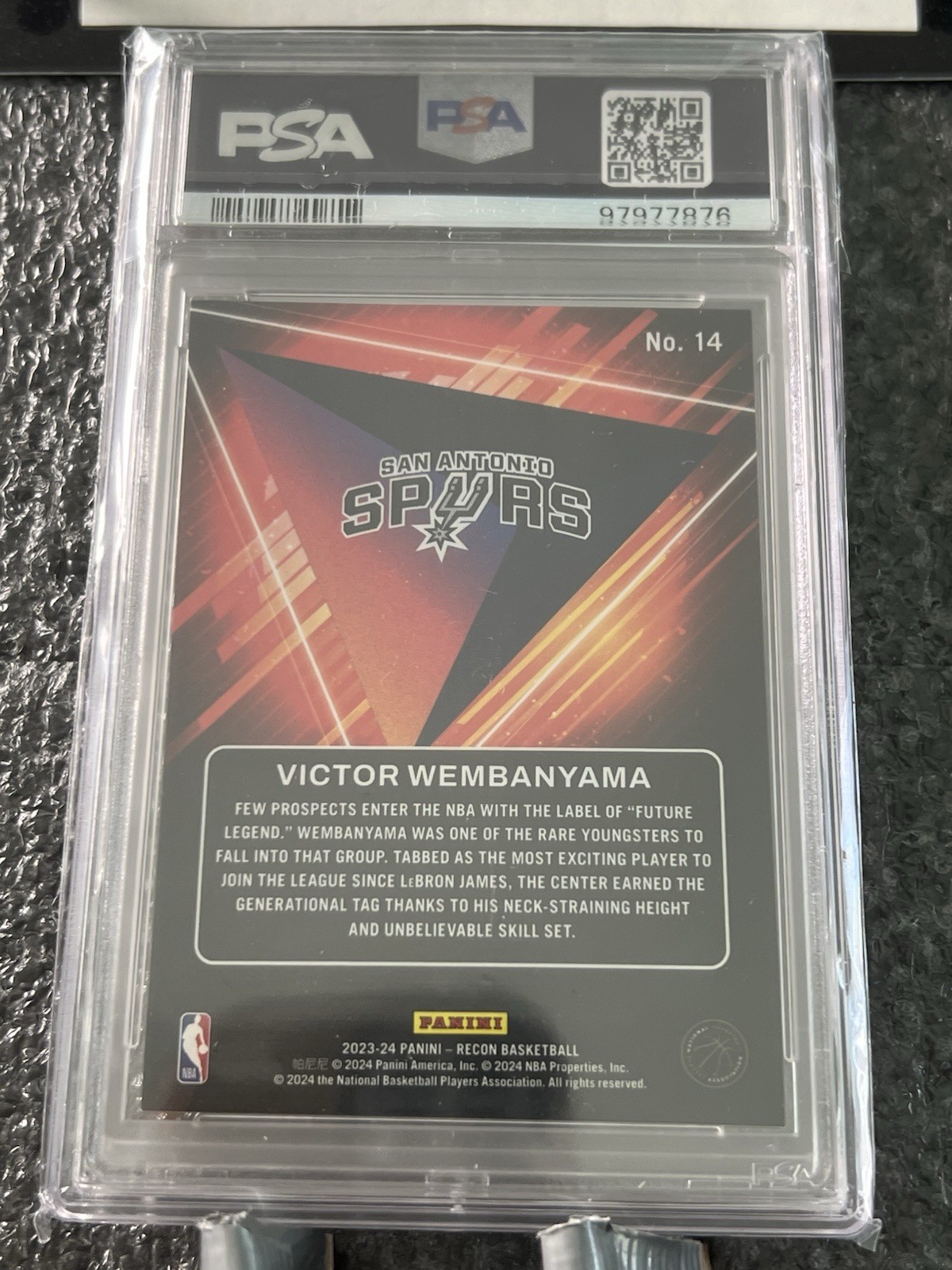 2023-24 Recon Victor Wembanyama PSA 9 Rookie Future Legends Holo Hobby insert 14