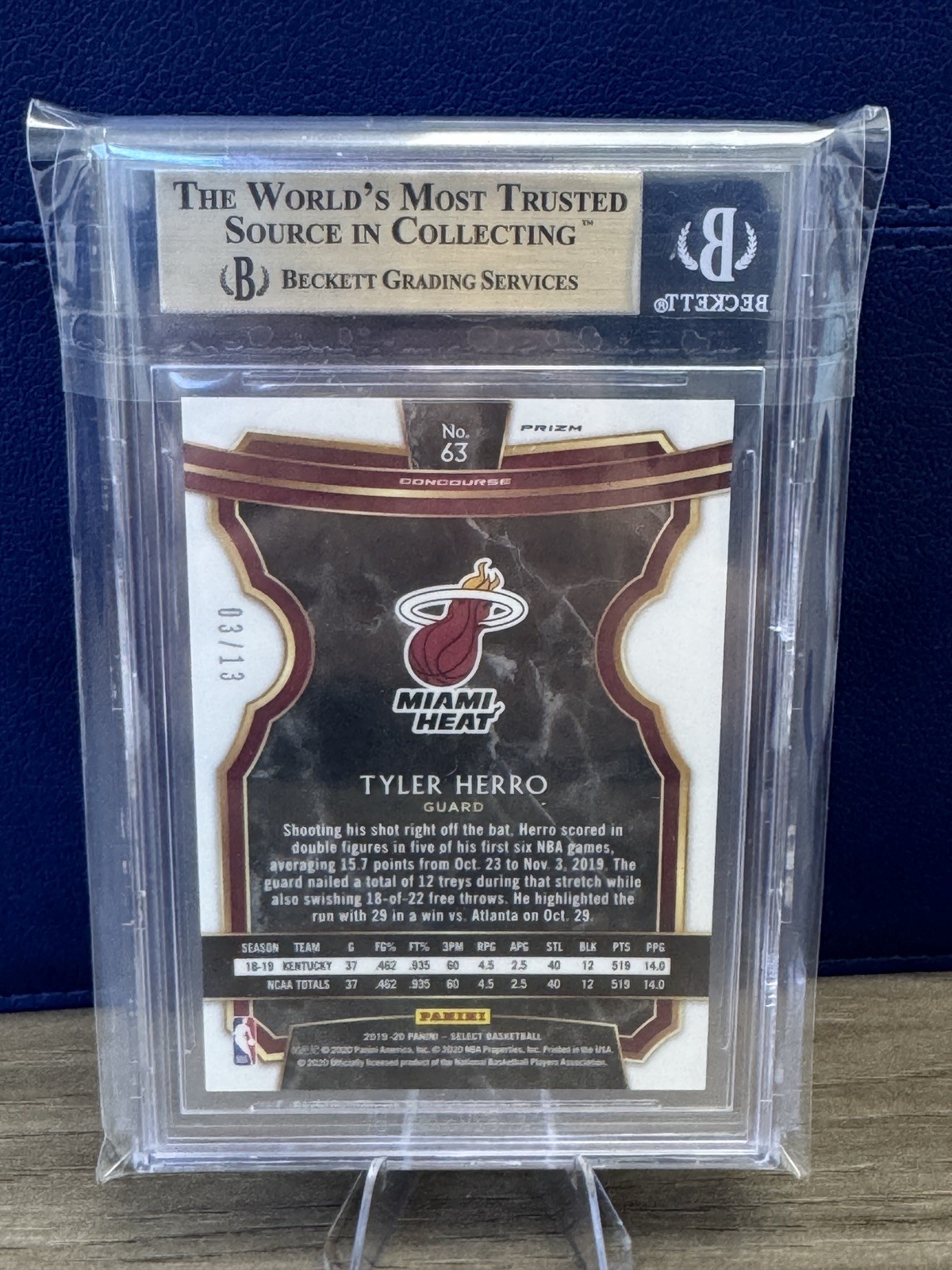 2019-20 Panini Select – Tyler Herro #63 Neon Orange Pulsar Prizm /13 (RC)