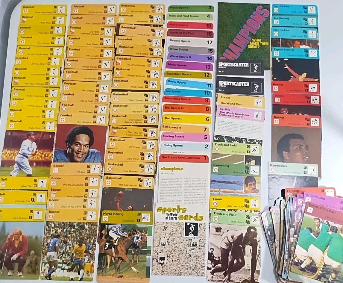 HUGE Lot of 200 1977-79 Sportscaster Cards ~ ALL SPORTS Plus Dividers & Digests
