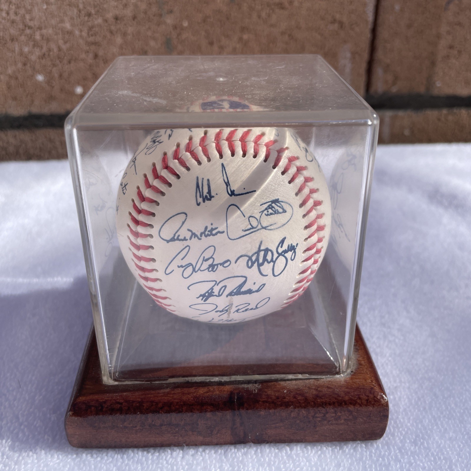 Autographed Baseball Multi Signed MLB Coaches Caring Team Athletes Crest
