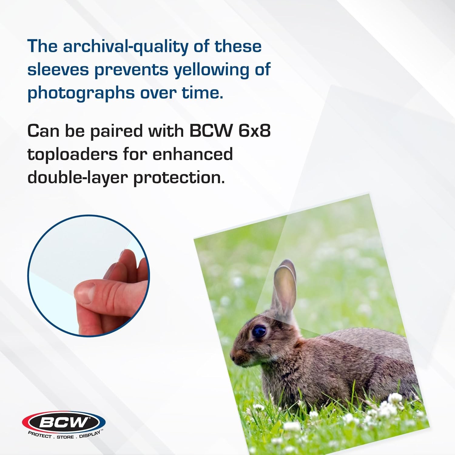 100 Archival High Quality Photo Sleeves 6×8 Clear Acid Free NO PVC BCW Storage