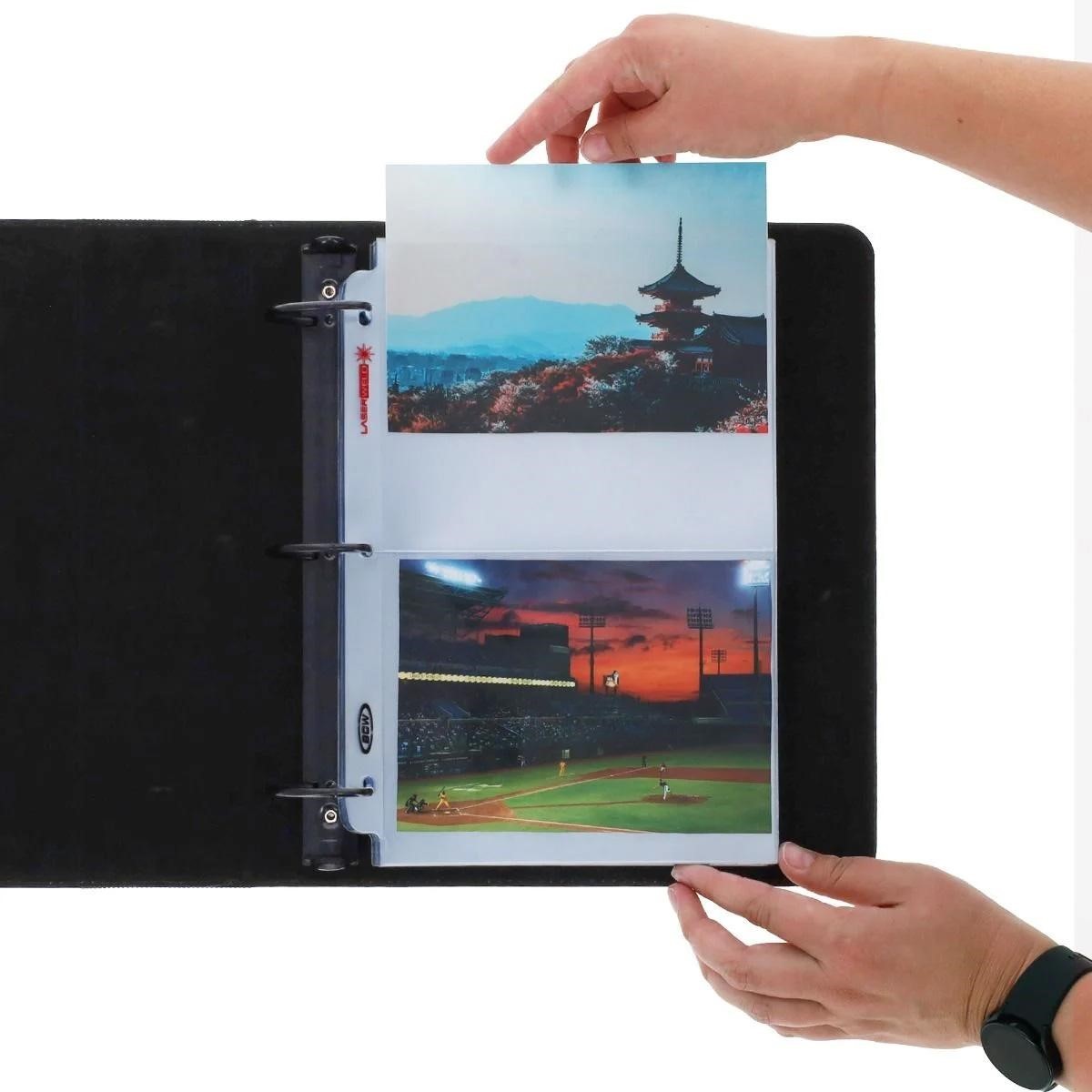 10 BCW 2 Pocket Pages For 5×7 Photos / Cards / Currency Note Archival Safe Sheet