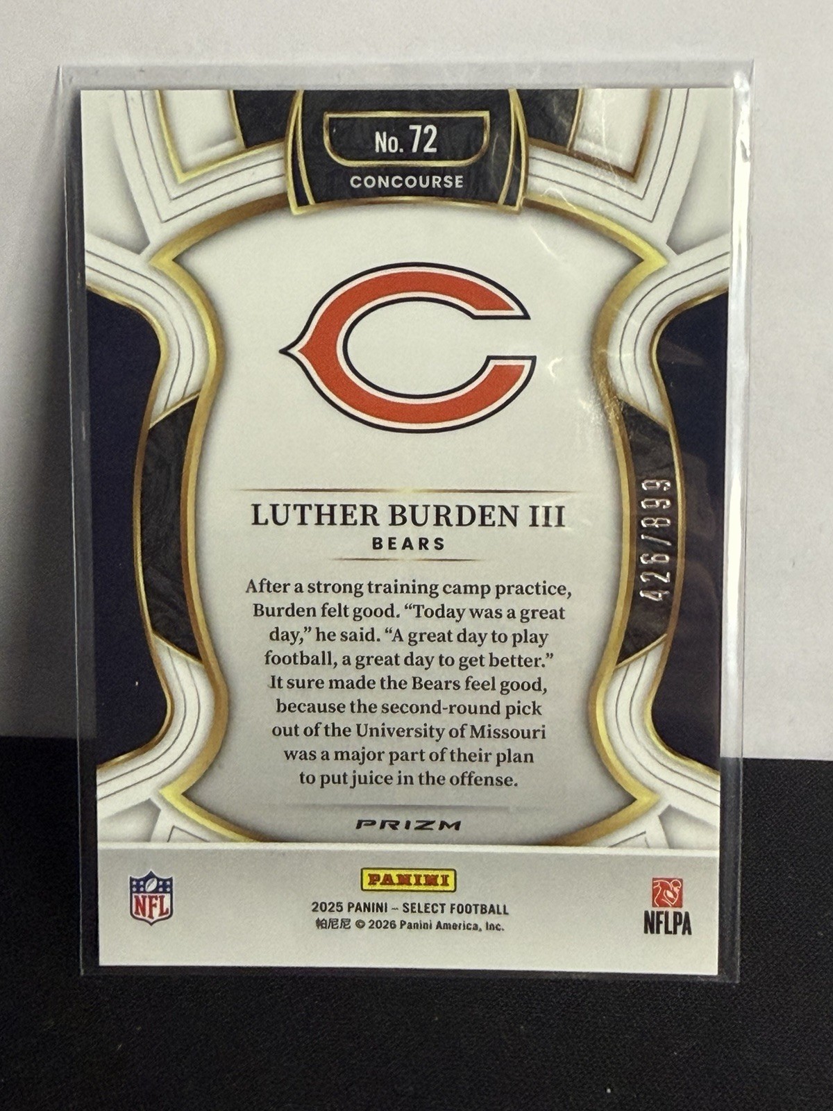 2025 Panini Select Concourse Luther Burden III #72 Copper Shock /899 RC