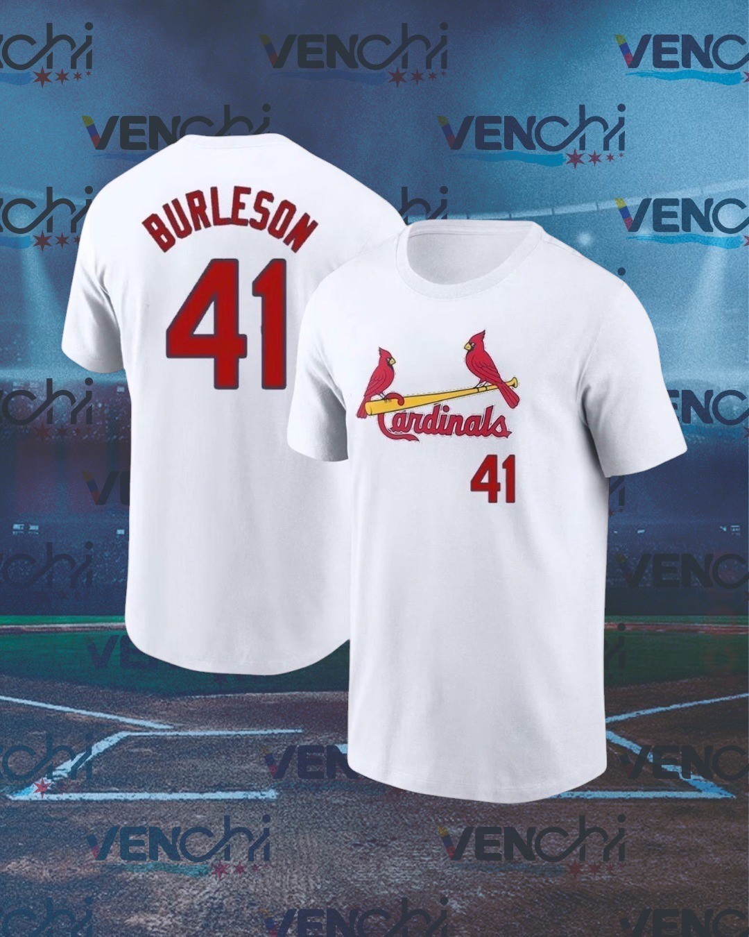 Alec Burleson #41 St. Louis Cardinals Team Name & Number Player SHIRT UNISEX