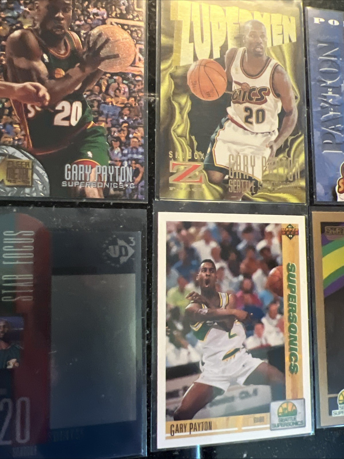 Gary Payton Lot Of 10 Basketball Cards NRMT-MT Seattle SuperSonics NBA HOF