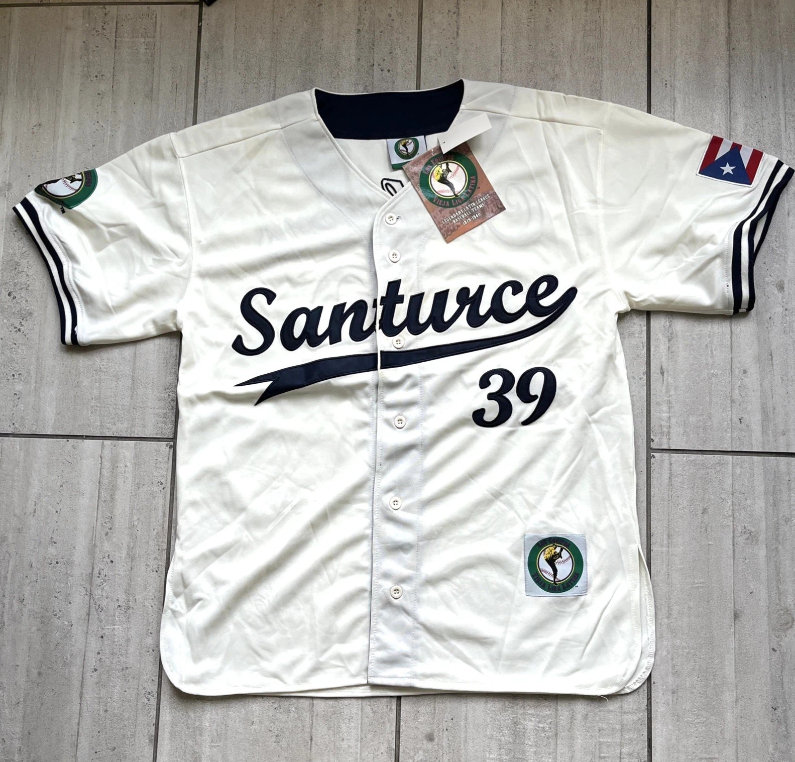 LOS EQUIPOS PUERTO RICO LATIN LEAGUE SANTURCE CRABBERS BASEBALL JERSEY MEN 2XL