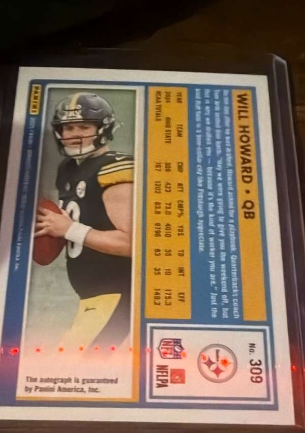2025 Donruss – Rated Rookies Autographs Orange #309 Will Howard