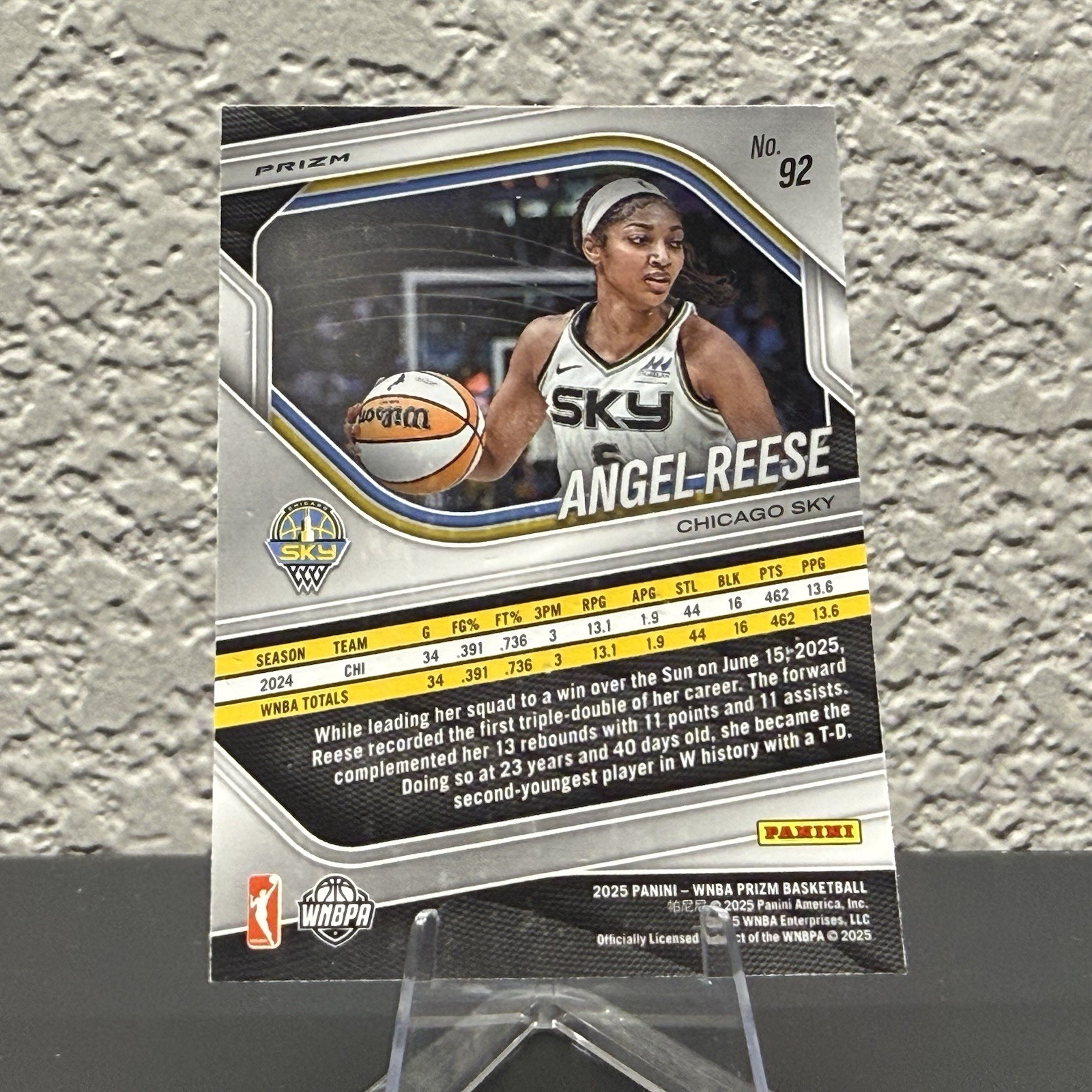 2025 Panini Prizm WNB Angel Reese #92 White Seismic SP – Sky