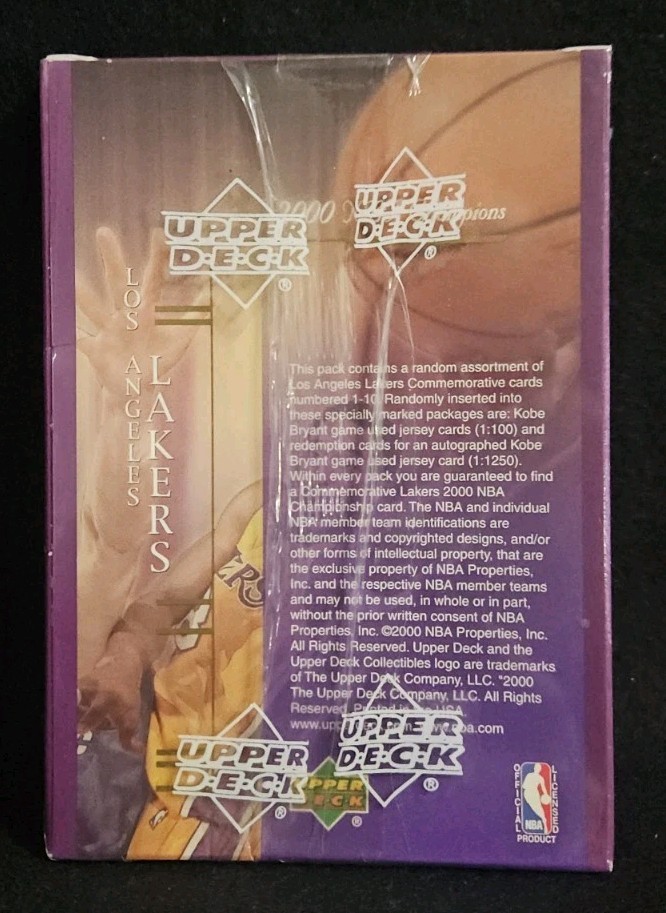 2000 Upper Deck NBA Champions Kobe Bryant Los Angeles Lakers Sealed Box!