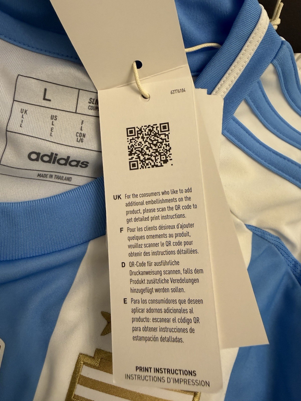 AUTHENTIC Original Adidas ARGENTINA 24 MESSI HOME JERSEY #10 – Men’s Large – NEW