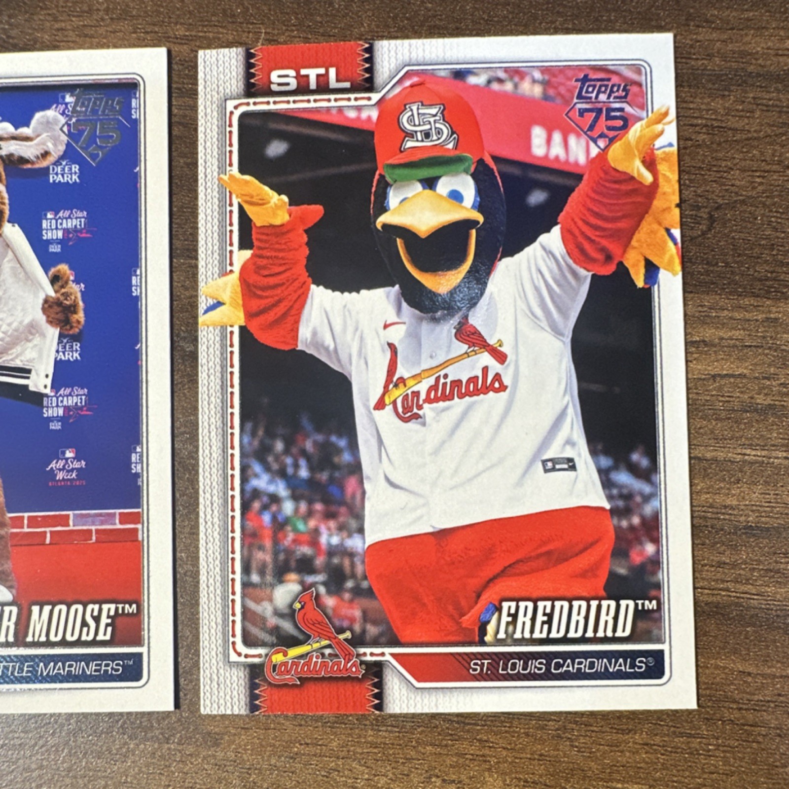 Topps 75 MLB Mascots 3 Card Lot Ace Blue Jays Mariner Moose Fredbird