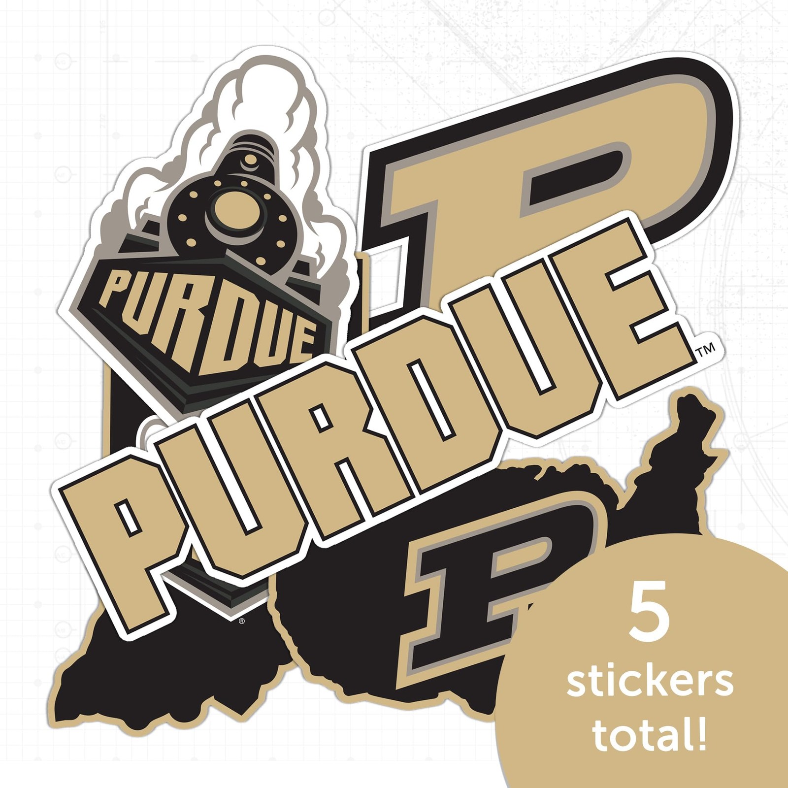Desert Cactus Purdue University Sticker 8.5 inches x 11 inches, White