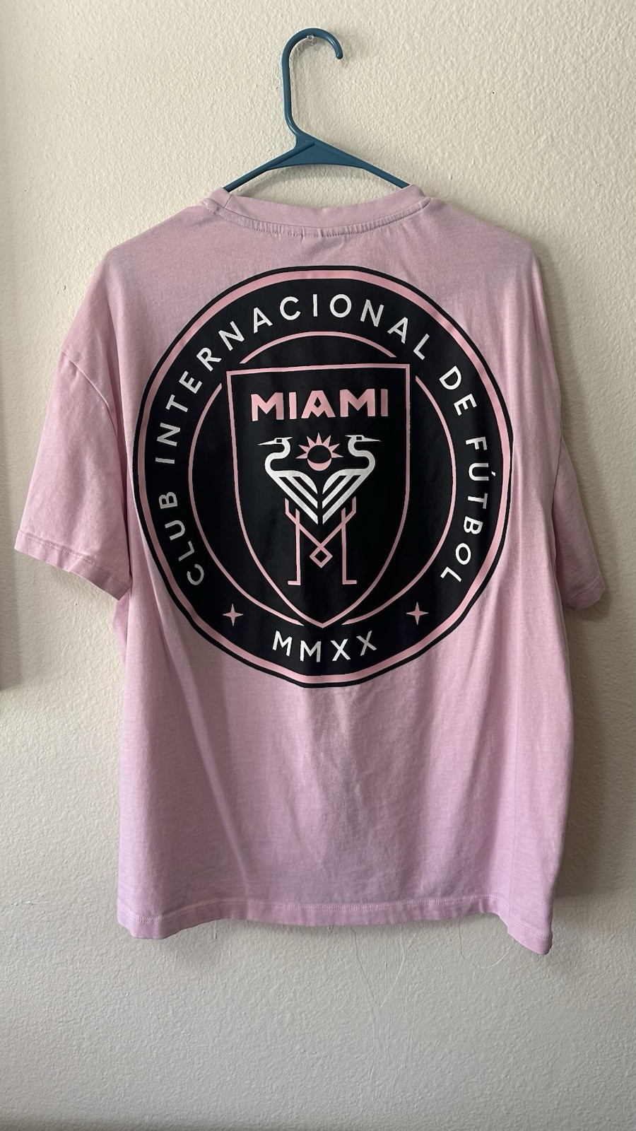 MLS Inter Miami CF Soccer Pink/Black Graphic T-Shirt, Size XL