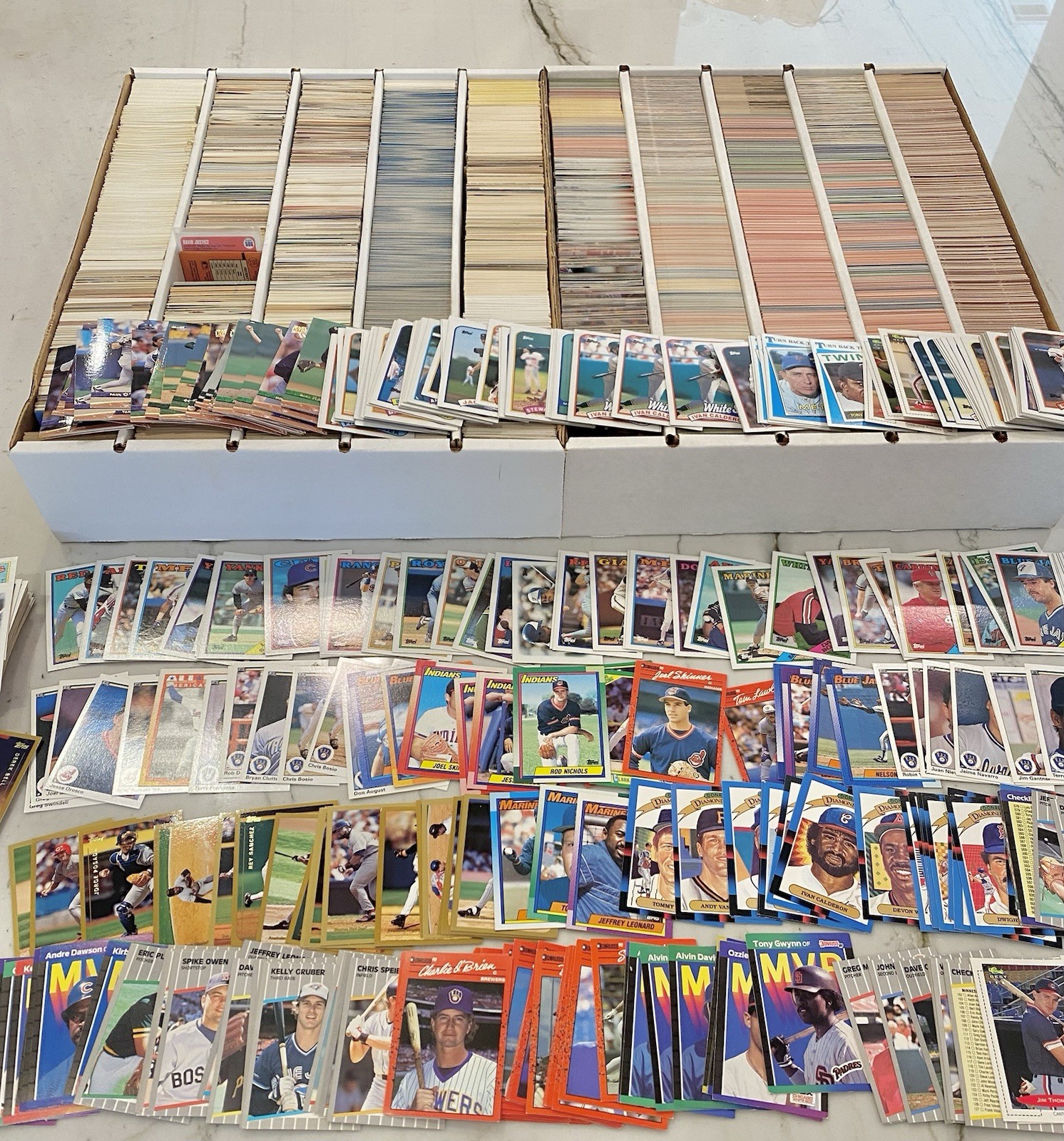 Vintage MLB Baseball Cards Lot Of 1000. 1980s, 1990s, 2000s, Great variety.