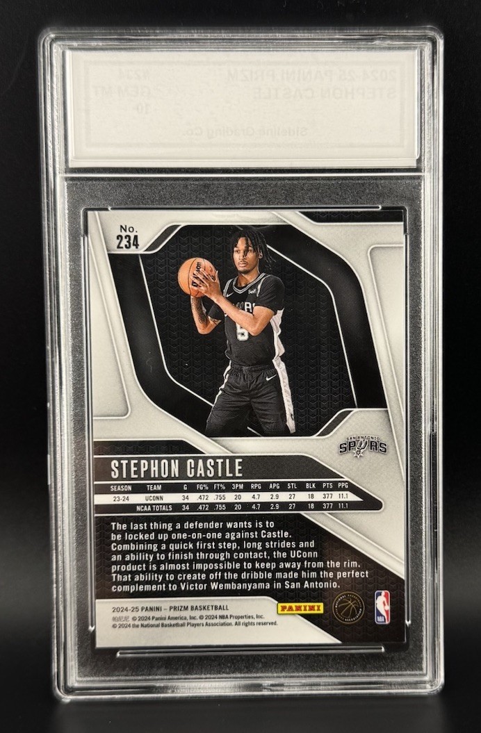 Victor Wembanyama Debut & Stephon Castle Rookie Graded Gem Mint 10 Panini Set