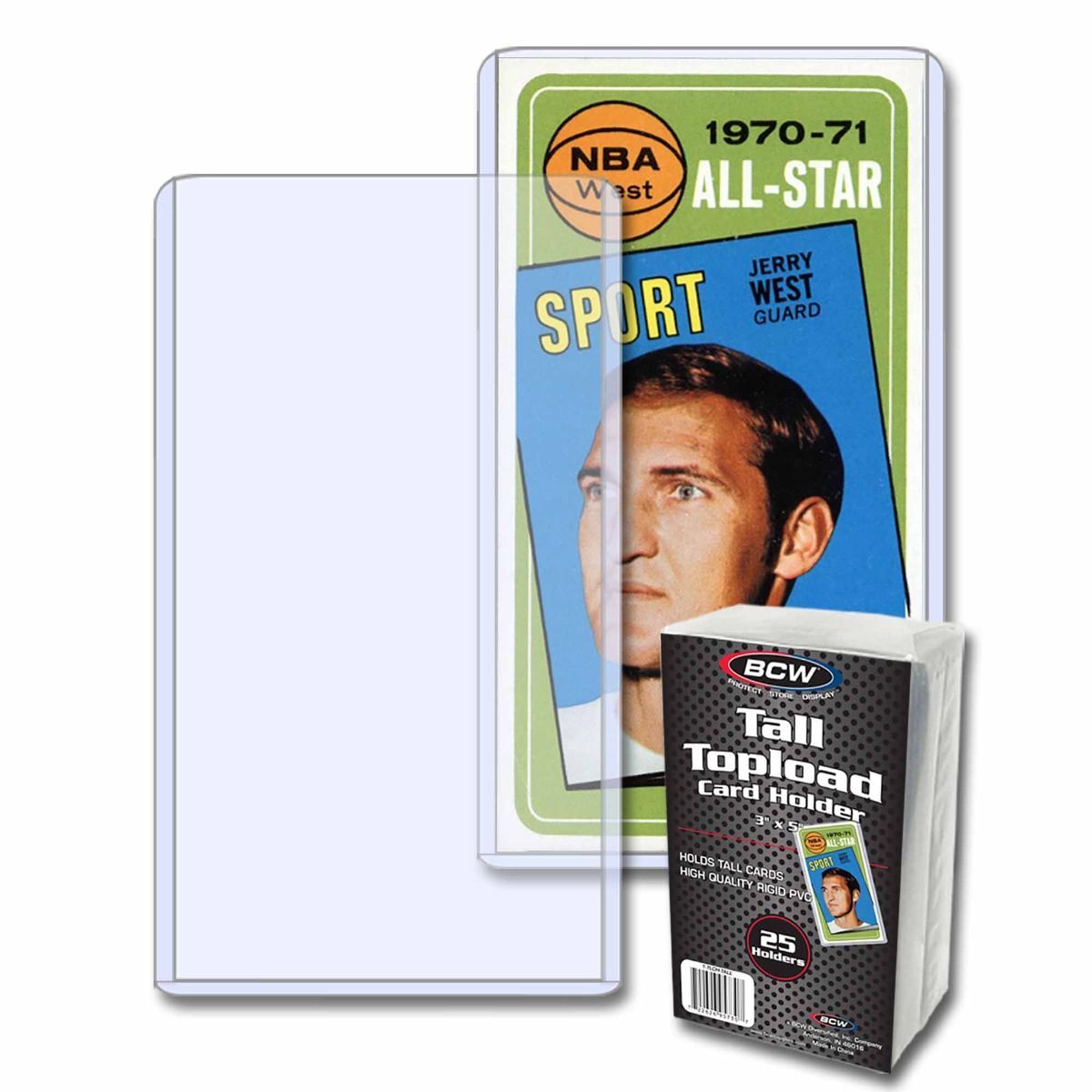 1 pack of 25 BCW 3″ x 5″ Tall Topload Card Holders