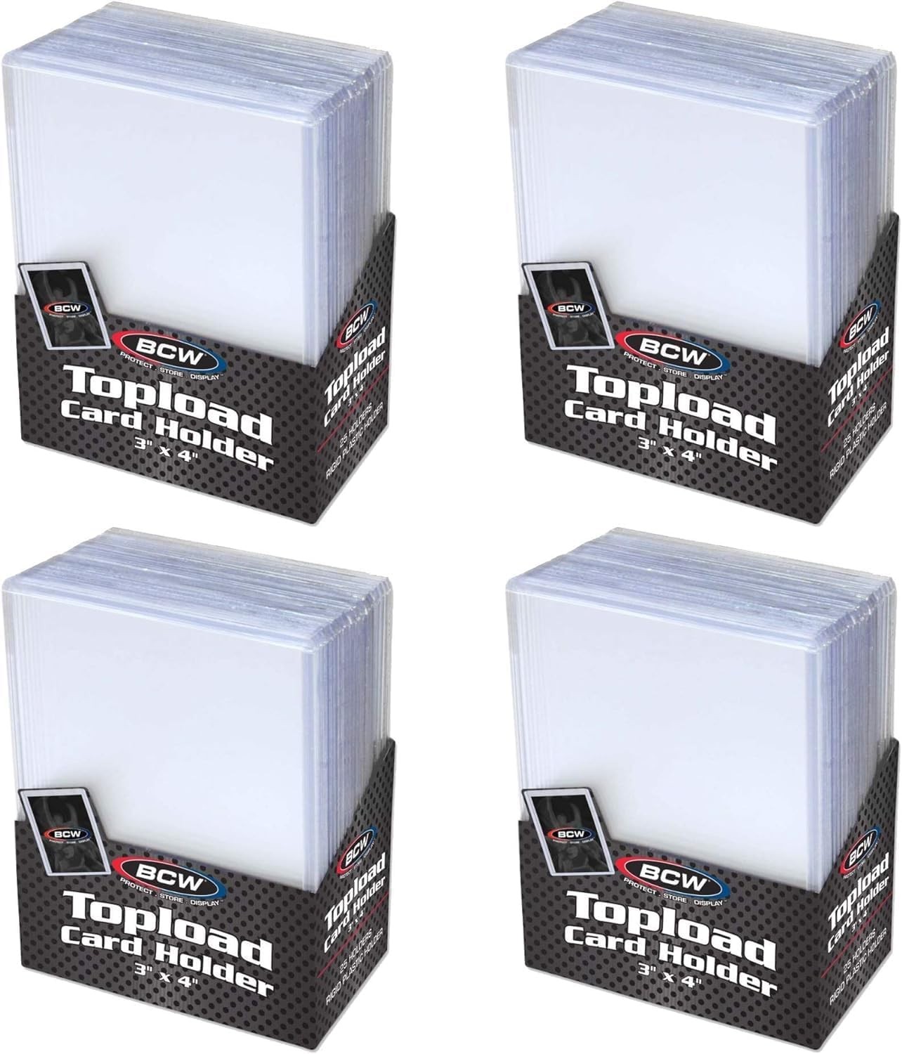 TOPLOAD TRADING CARD SLEEVES Hard Plastic Clear Case Holder 100 Baseball Cards