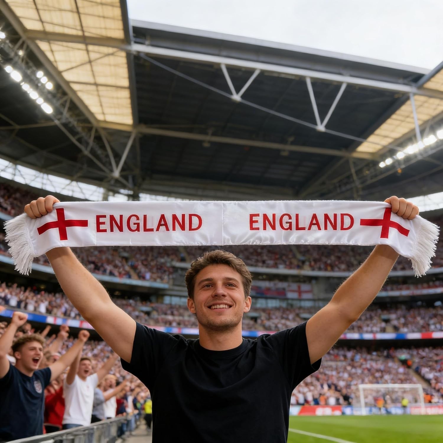 Stylish England Flag Scarf – Perfect Souvenir for Soccer Lovers, Hand Wash Only