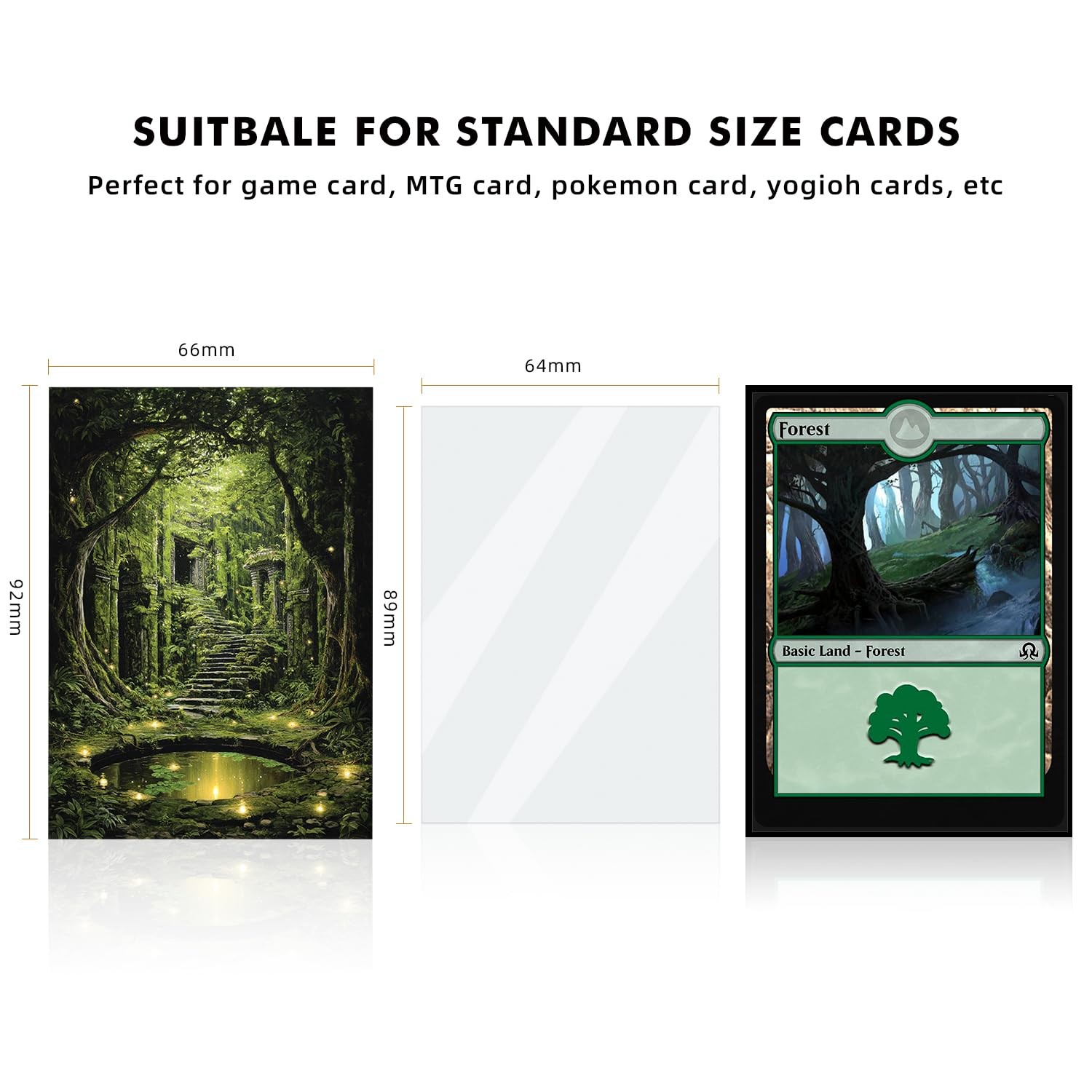 Katomula 100 Card Sleeves for MTG with 100 Inner Sleeve, Textured Back Art Sl…