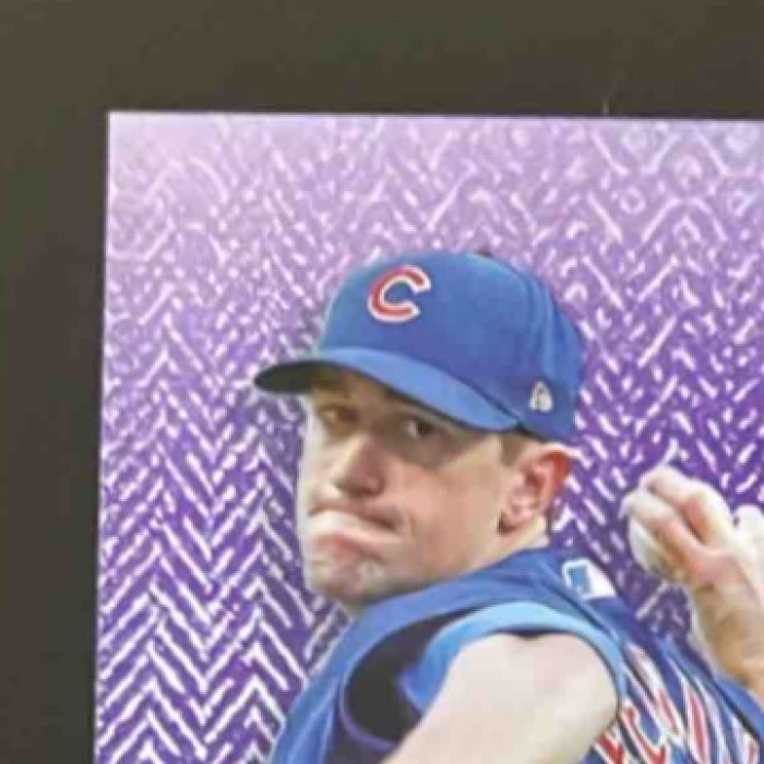 2021 Topps Triple Threads Kyle Hendricks Single Jumbo Relics Auto Amethyst /75
