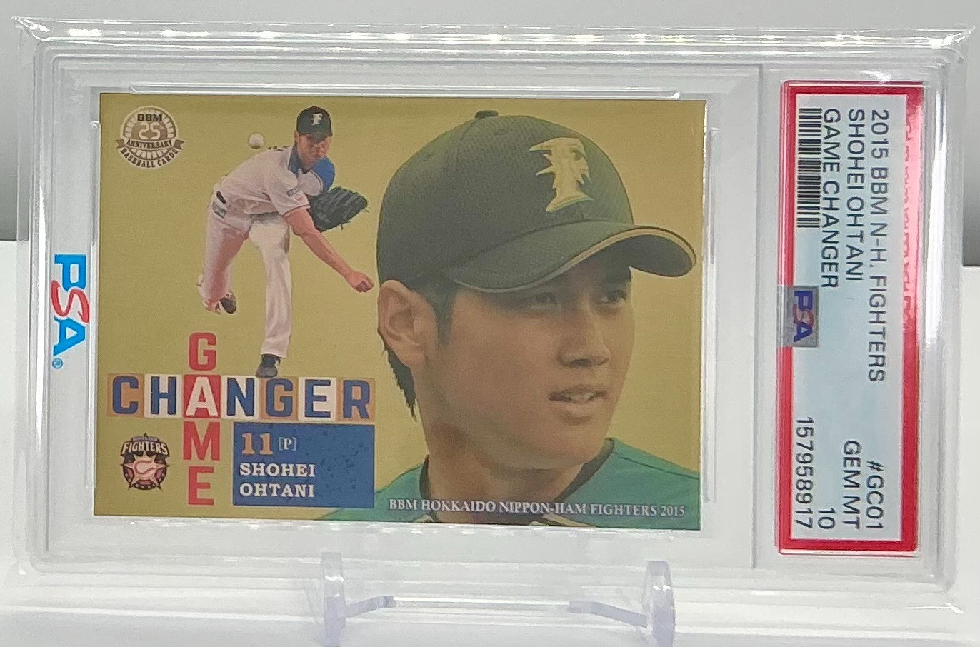 SHOHEI OHTANI 2015BBM N-H.FIGHTERS GAME CHANGER #GC01 PSA10!GEMMINT!POP6!(RC)