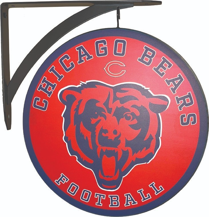 Chicago Bears Wood Sign – 12 inch Double Sided and Includes Metal Bracket