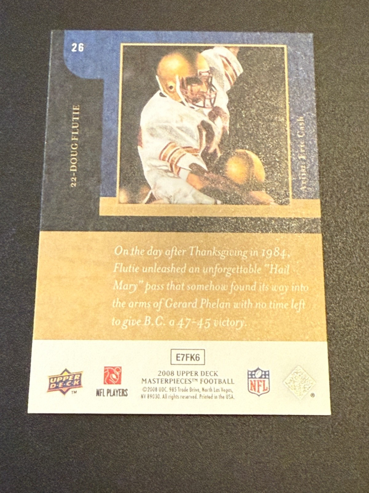 2008 Upper Deck Masterpieces Doug Flutie #26