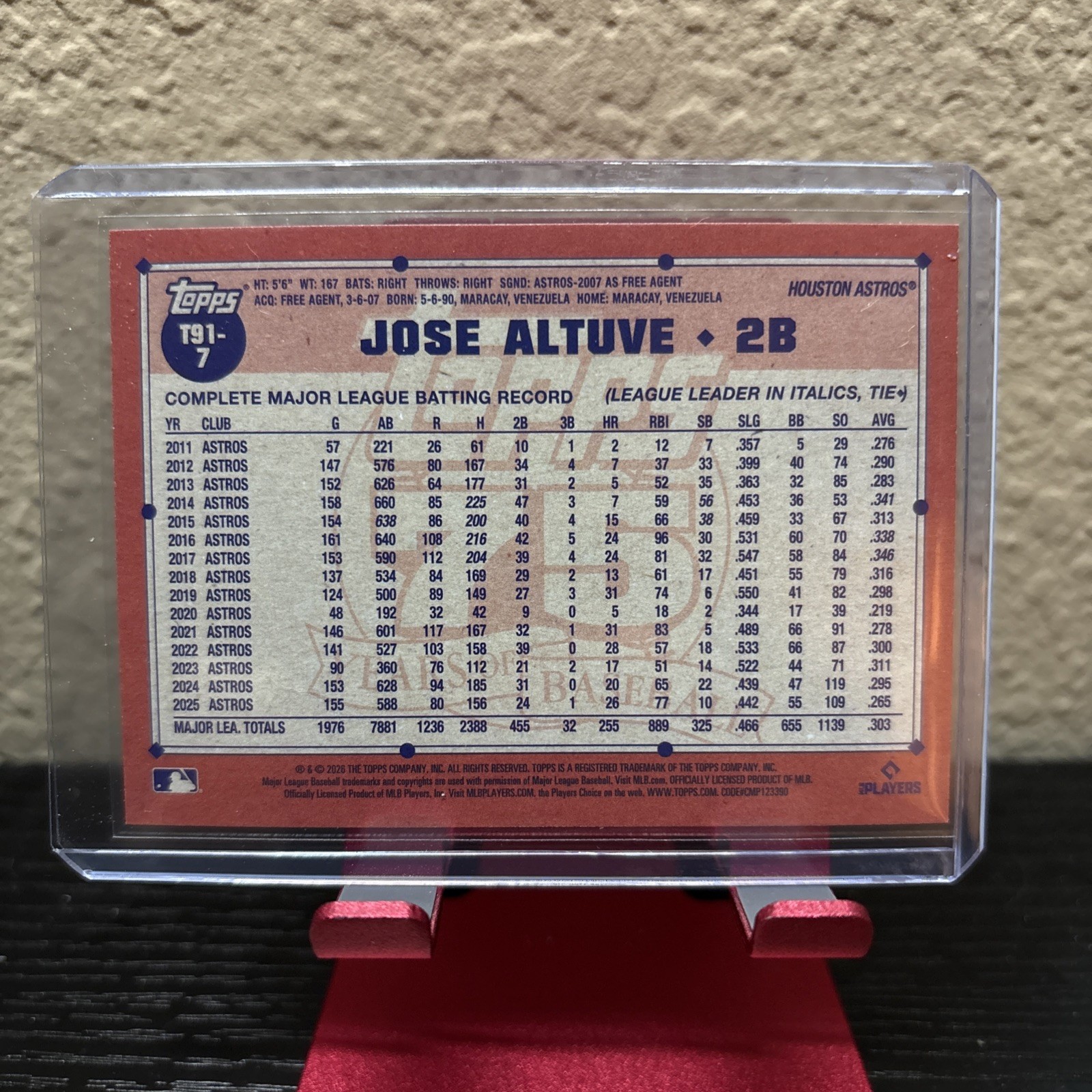 2026 Topps Japan Edition 1991 Koi Fish Jose Altuve #T91-7