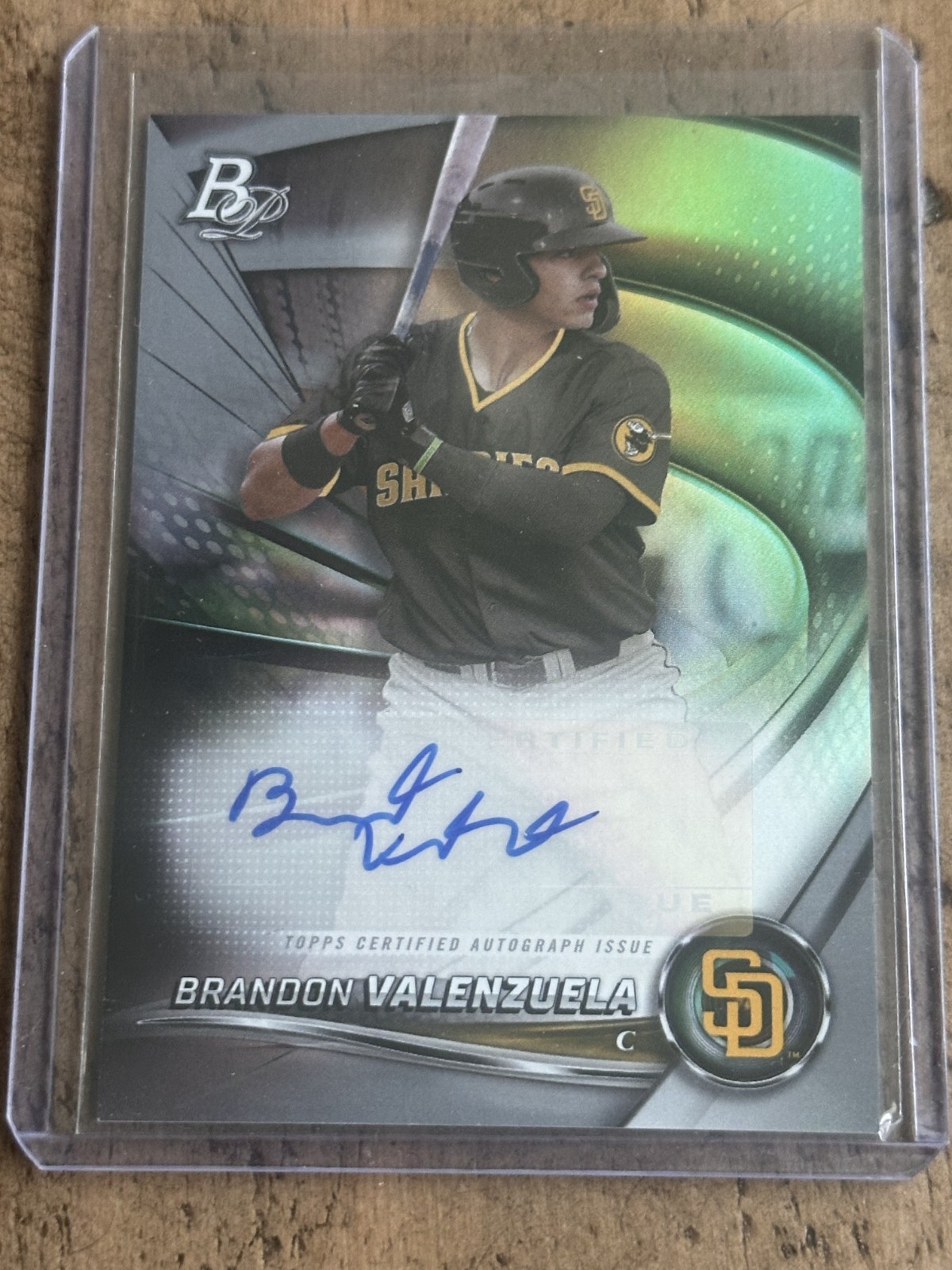 Brandon Valenzuela 2022 Bowman Platinum Auto Card #TOP-69
