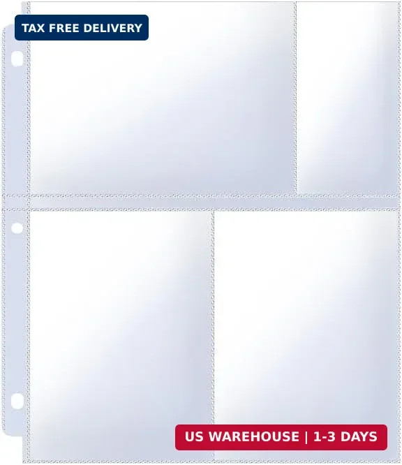 4×6 Photo Sleeves Clear for 3 Ring Binder (240 Pictures), Heavy Transparent