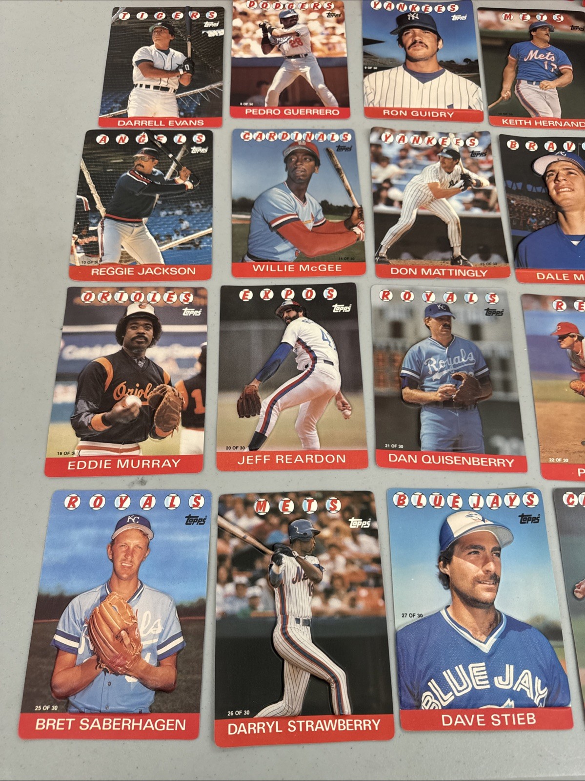 1986 Topps 3D 3-D Baseball Stars Complete Set 1-30 With Original Box