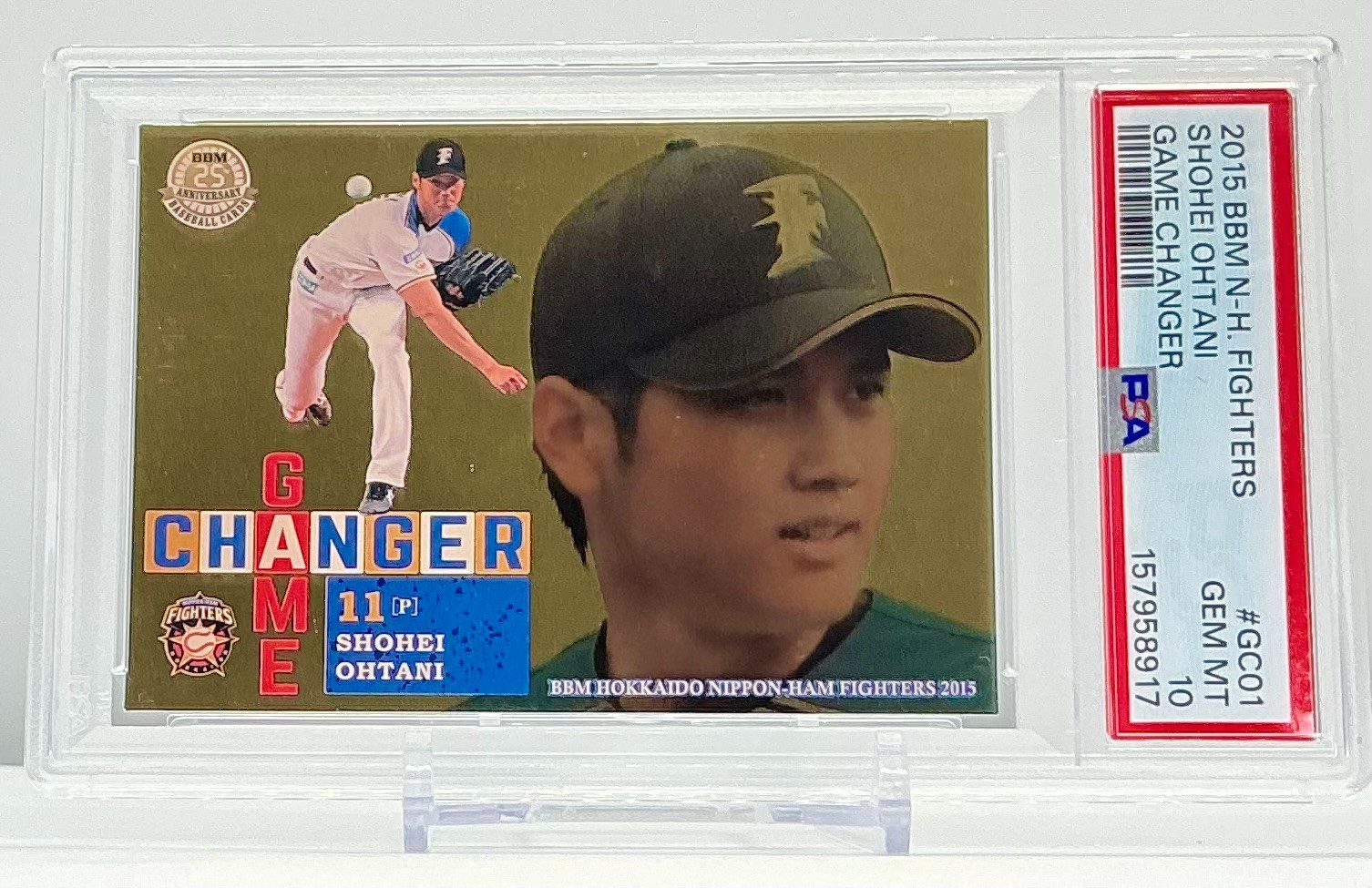 SHOHEI OHTANI 2015BBM N-H.FIGHTERS GAME CHANGER #GC01 PSA10!GEMMINT!POP6!(RC)