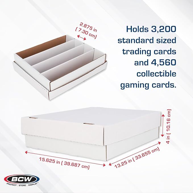 BCW 4ct Monster Trading Card Box Holds 3200 Cards Sports & Magic Card Storage