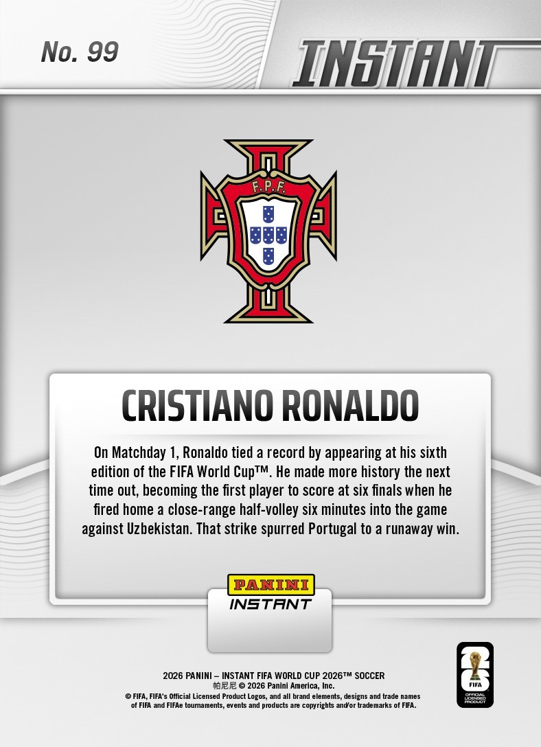 *PRESALE* 2026 Panini Instant FIFA World Cup Cristiano Ronaldo #99 ~ Portugal