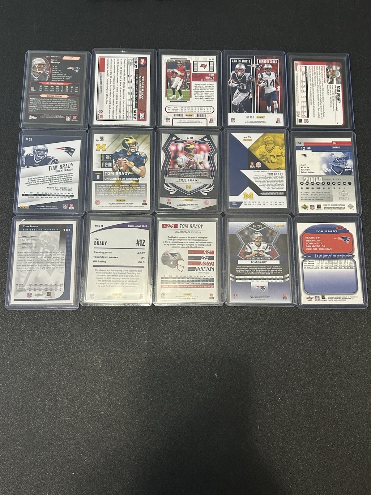 Tom Brady 15-card Lot 🔥🔥Patriots, Buccaneers, Wolverines 2002-2022