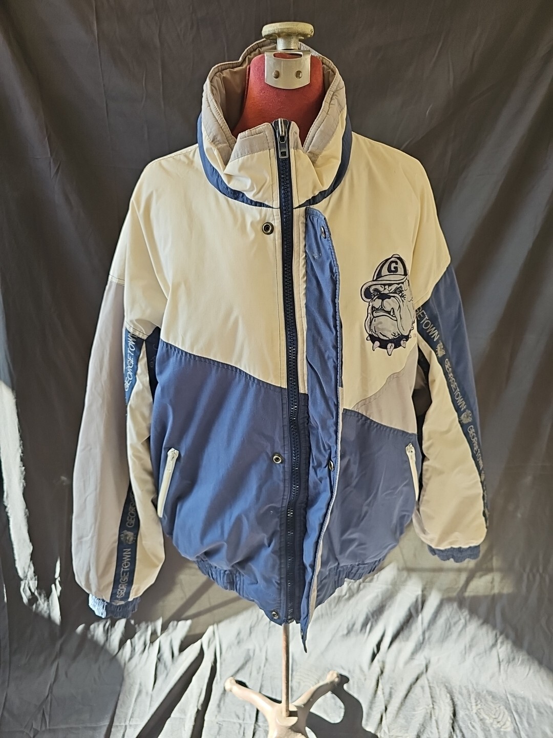 Pro Player Georgetown Hoyas Puffer Zip Jacket Size XL 90’s VTG
