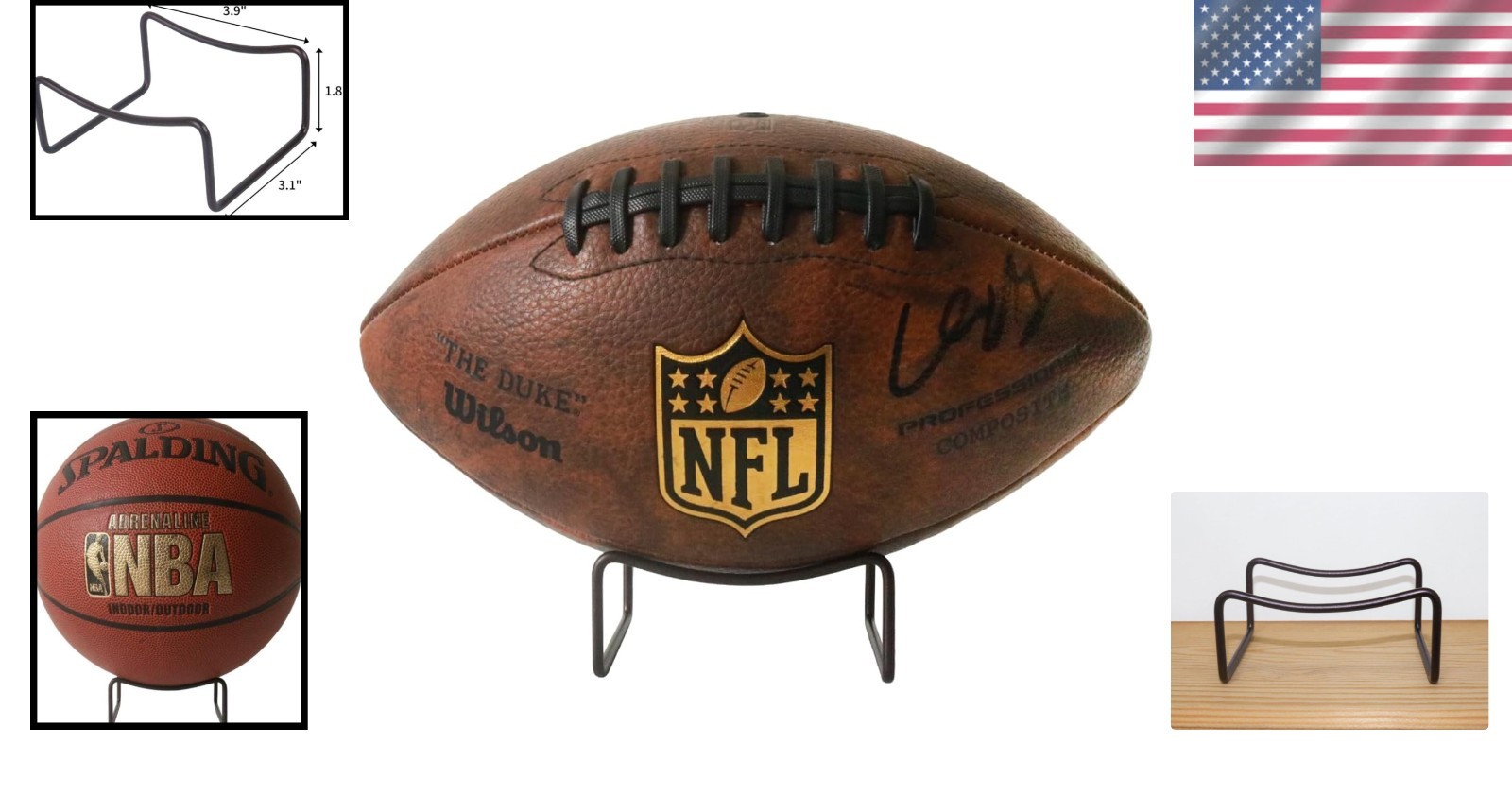 Pedestal Base Bronze Ball Stand for Displaying Autographed Sports Memorabilia