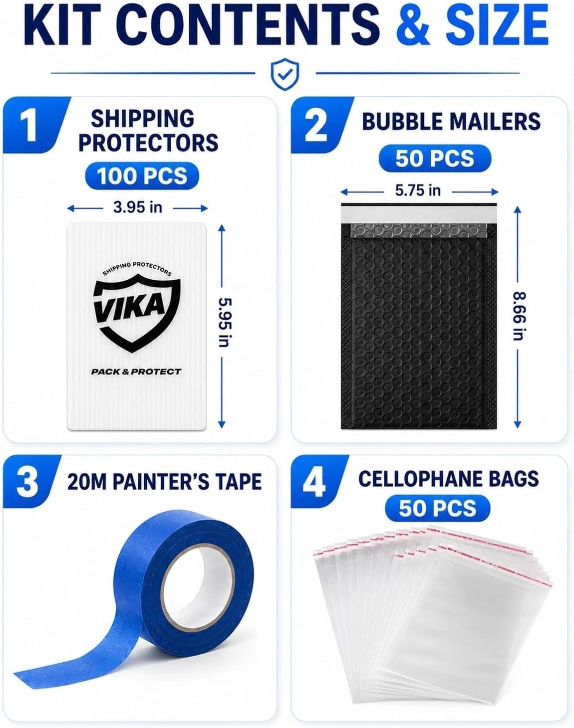 Trading Card Shipping Kit – 100 Pcs 4”x6” Trading Card Shipping Protectors,…