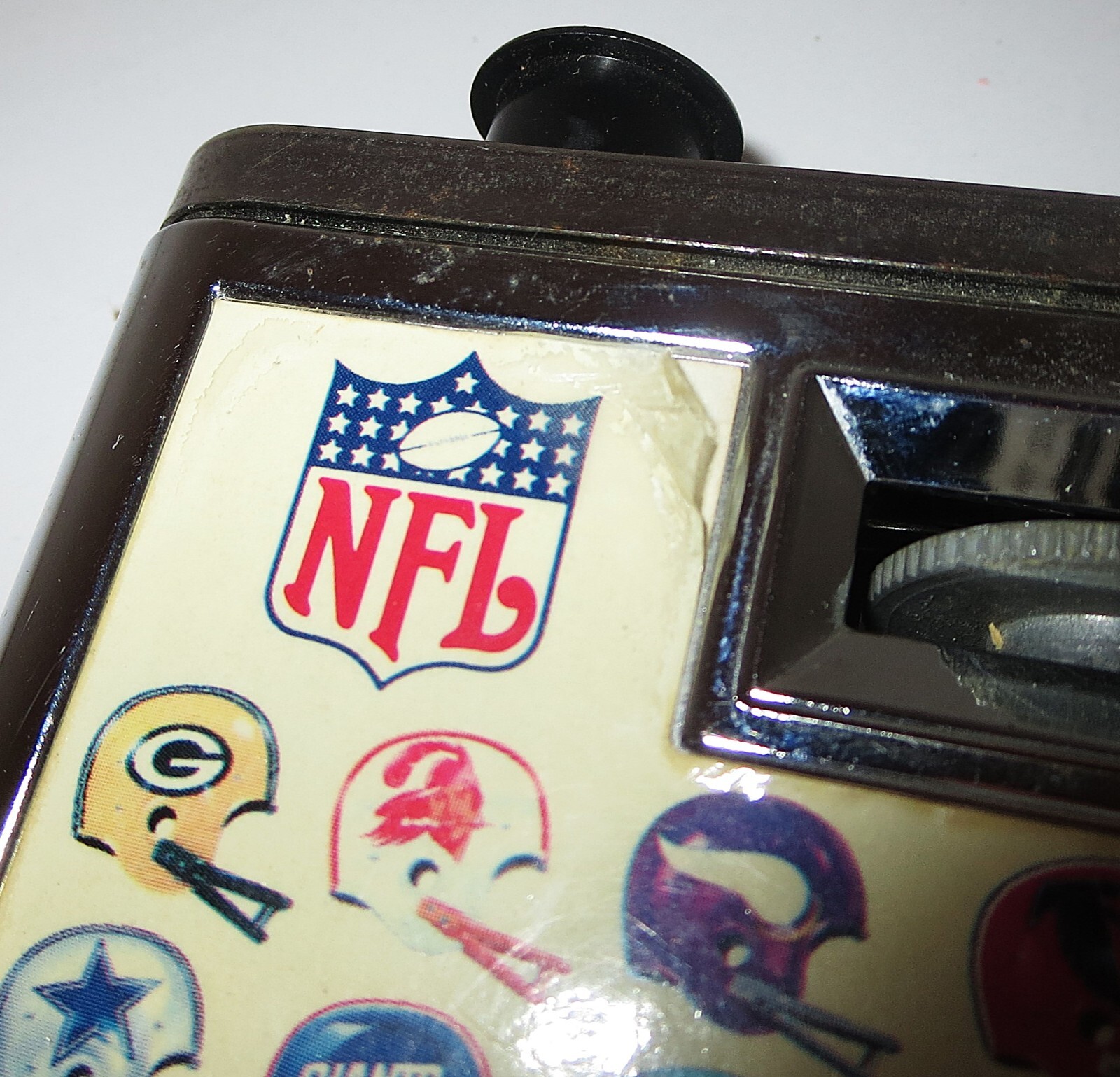 Vintage 80s NFL Compact Folding BINOCULARS NFC AFC Helmet logos TASCO Japan