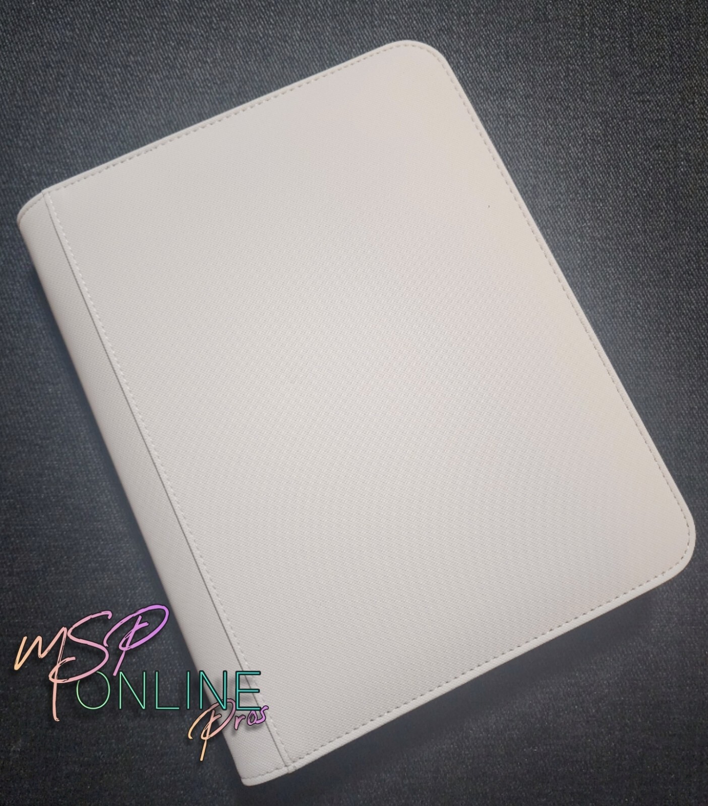 Top Loader Binder 4 Pocket – WHITE – Card Album Zippered Toploader 35pt Case NEW