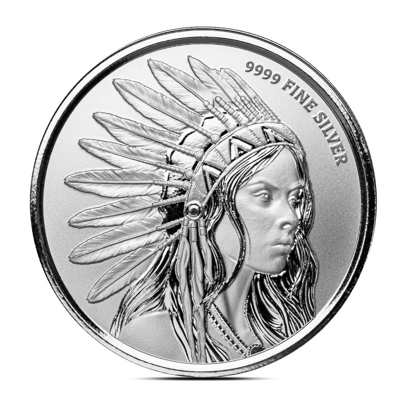 1 Troy Ounce Scottsdale Buffalo Girl Silver Bullion Round
