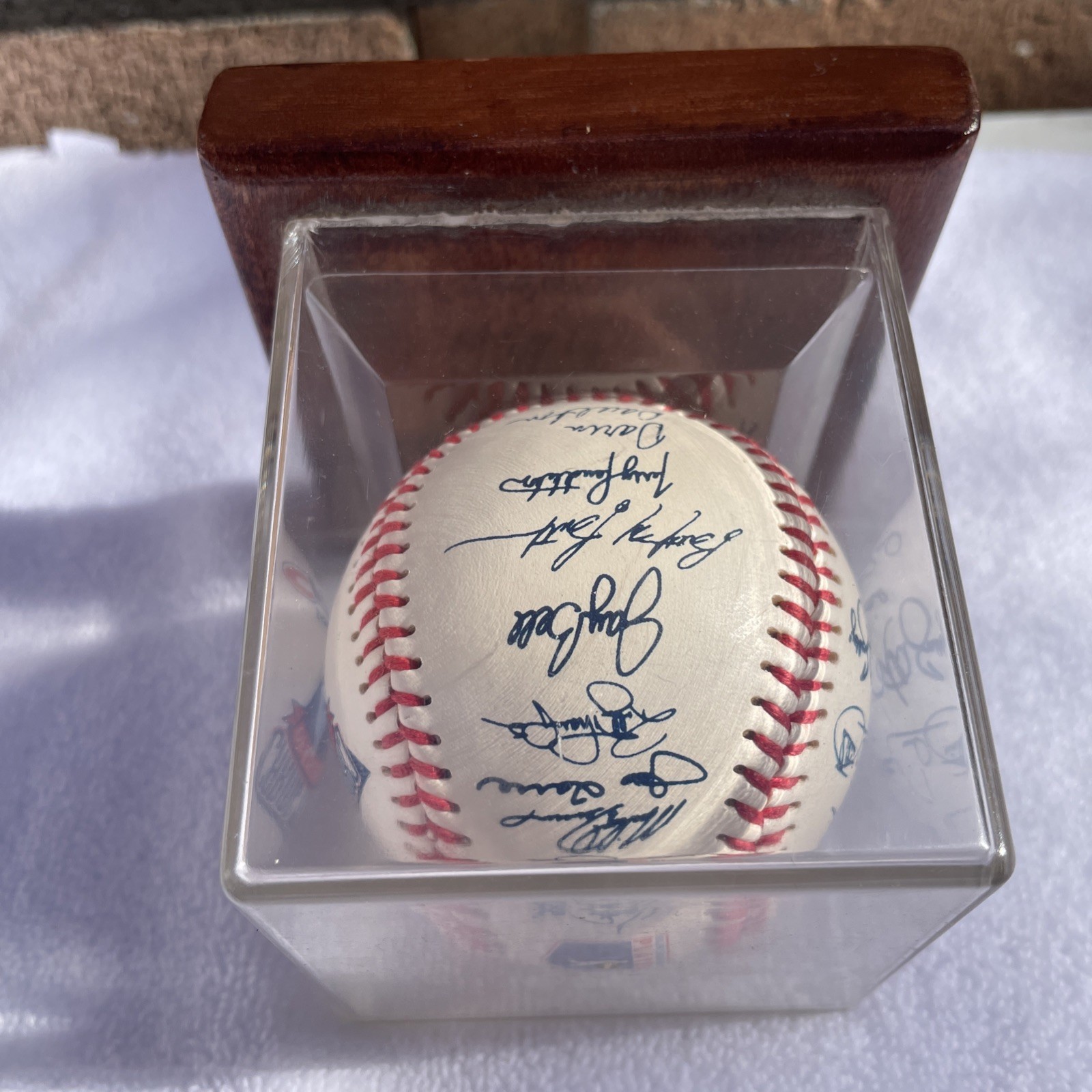 Autographed Baseball Multi Signed MLB Coaches Caring Team Athletes Crest