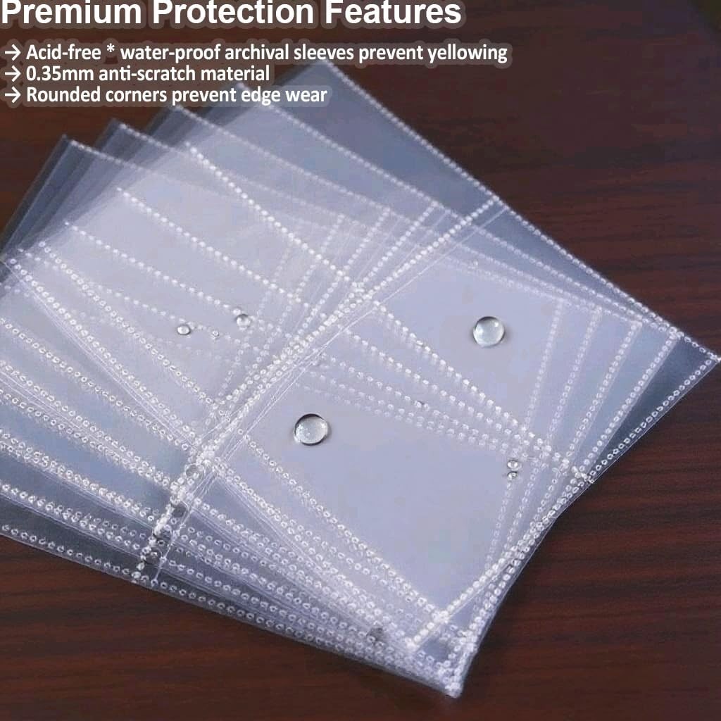 20-pack Trading Card Sleeve Pages 9-pocket Binder Sheets for Sports Game Cards