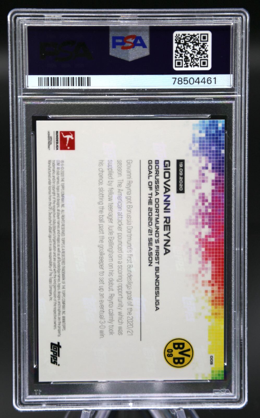 2020 Topps Now Bundesliga GIOVANNI REYNA #5 PSA 10 Gem Mint 💎 PR /2675 🔥 ⚽️