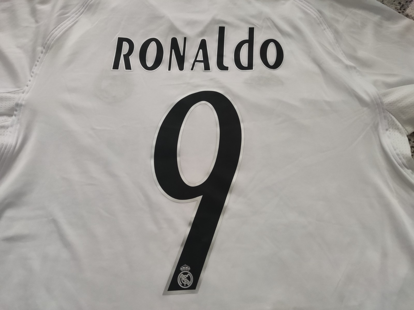 Real Madrid 2005/2006 Champions League #9 Ronaldo jersey adidas white XL