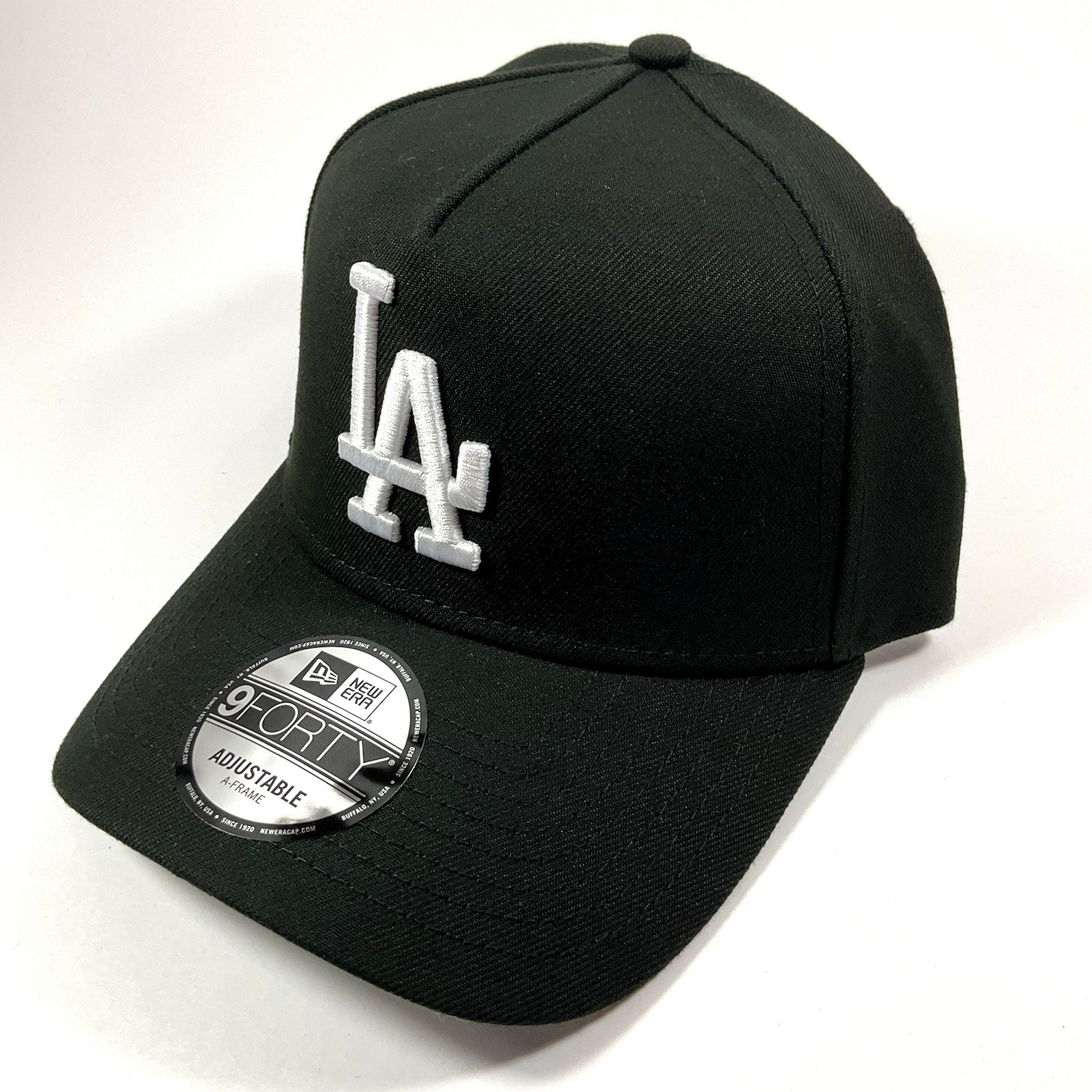 New Era LA Dodgers Exclusive Black White 9FORTY A-Frame Snapback Hat Cap