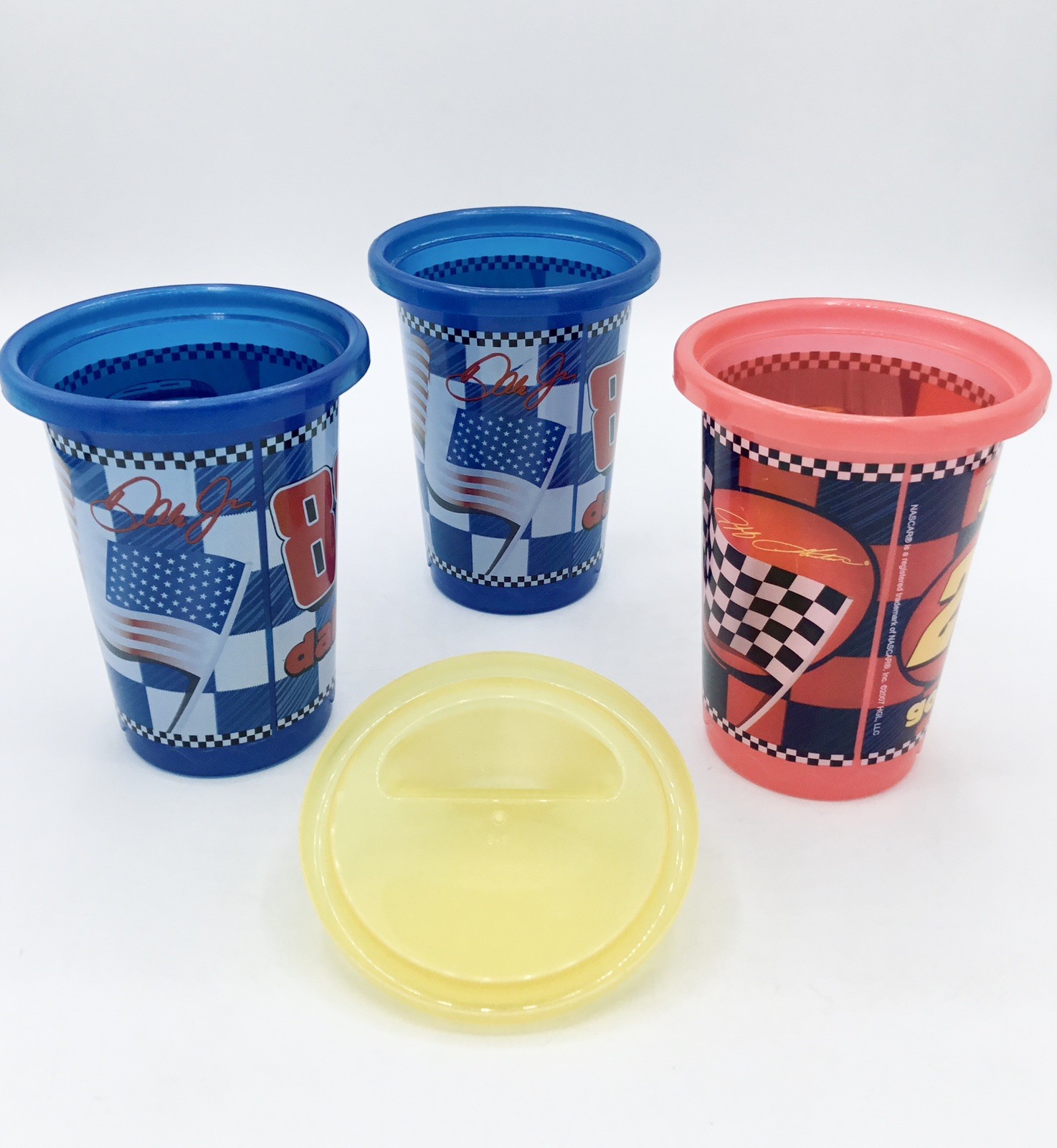 3-MINT 2007 NASCAR Jeff Gordon & Dale Earnhardt Jr., Kids 10oz Sippy Cups- HTF