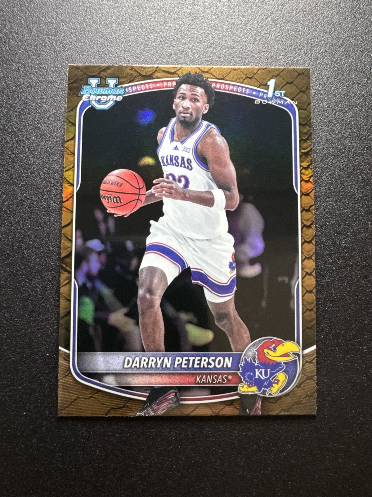 2025-26 Bowman Basketball Darryn Peterson #BCP-2 Reptilian Refractor KANSAS