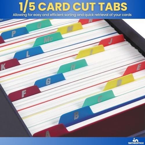 Index Card Box 3×5 Inch – 400 Capacity Holder with A-Z Guide Set & Tabs